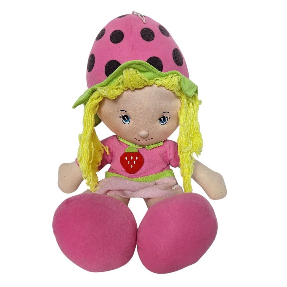 Strawberry Shortcake Plush Doll Pink Polka Dot Hat 25 Inch